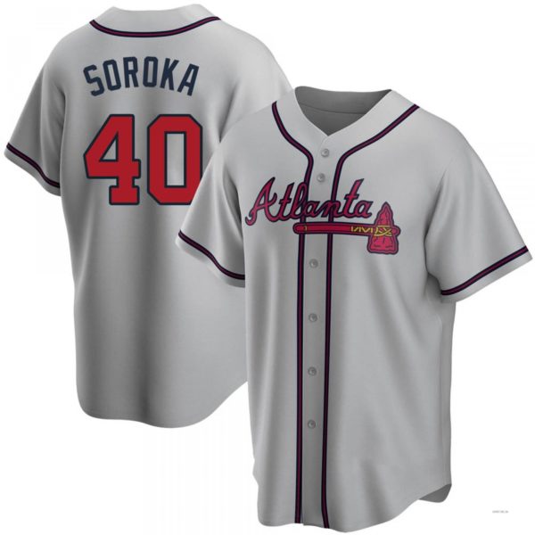 Atlanta Braves #40 Mike Soroka Gray Road Jersey Stitches Baseball Jerseys