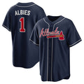 Atlanta Braves #1 Ozzie Albies Alternate Replica Player Name Jersey - Navy Baseball Jerseys