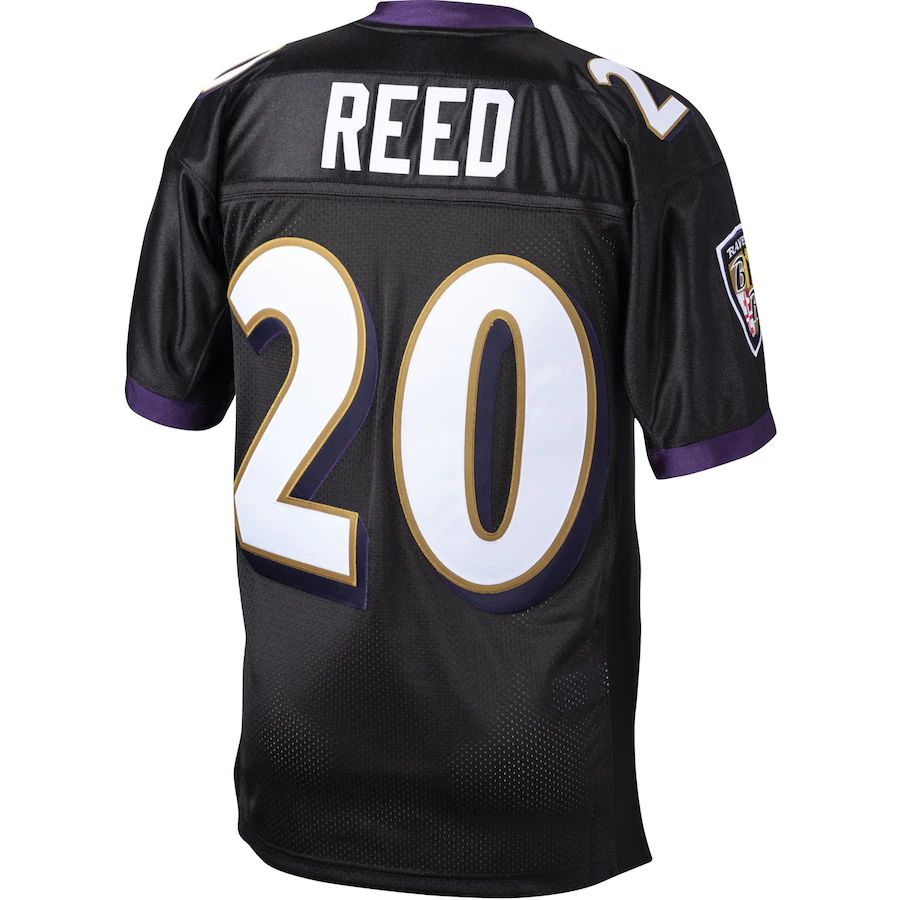 B.Ravens #20 Ed Reed  Black 2004 Authentic Throwback Retired Player Jersey Stitched American Football Jerseys