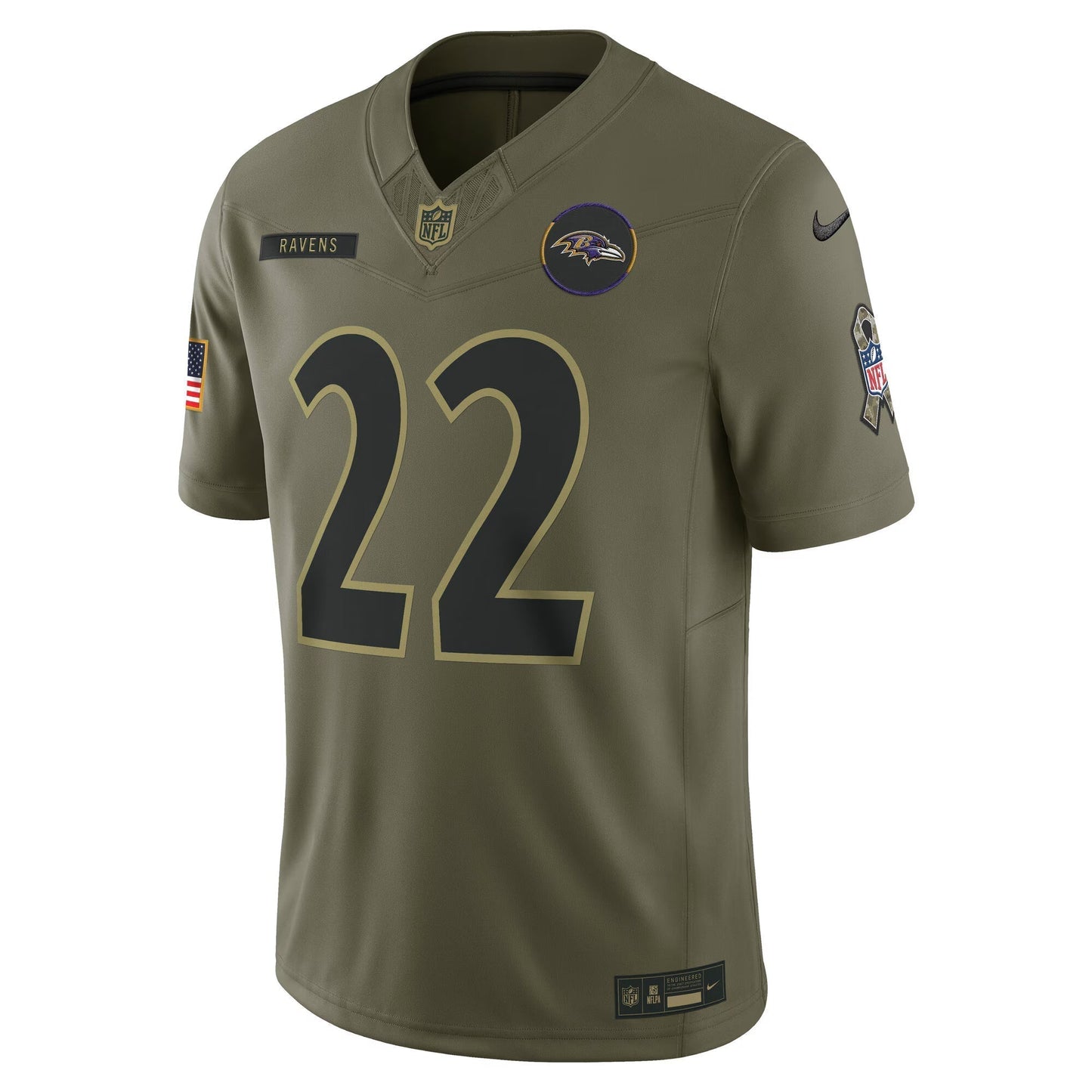 Baltimore Ravens Derrick Henry Olive 2025 Salute to Service Limited Jersey