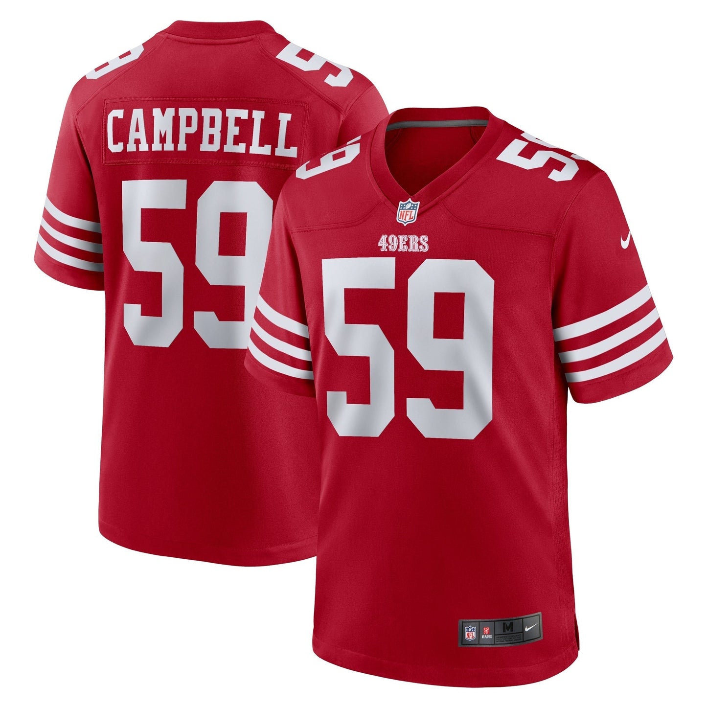 San Francisco 49ers De'Vondre Campbell Scarlet Team Game Jersey