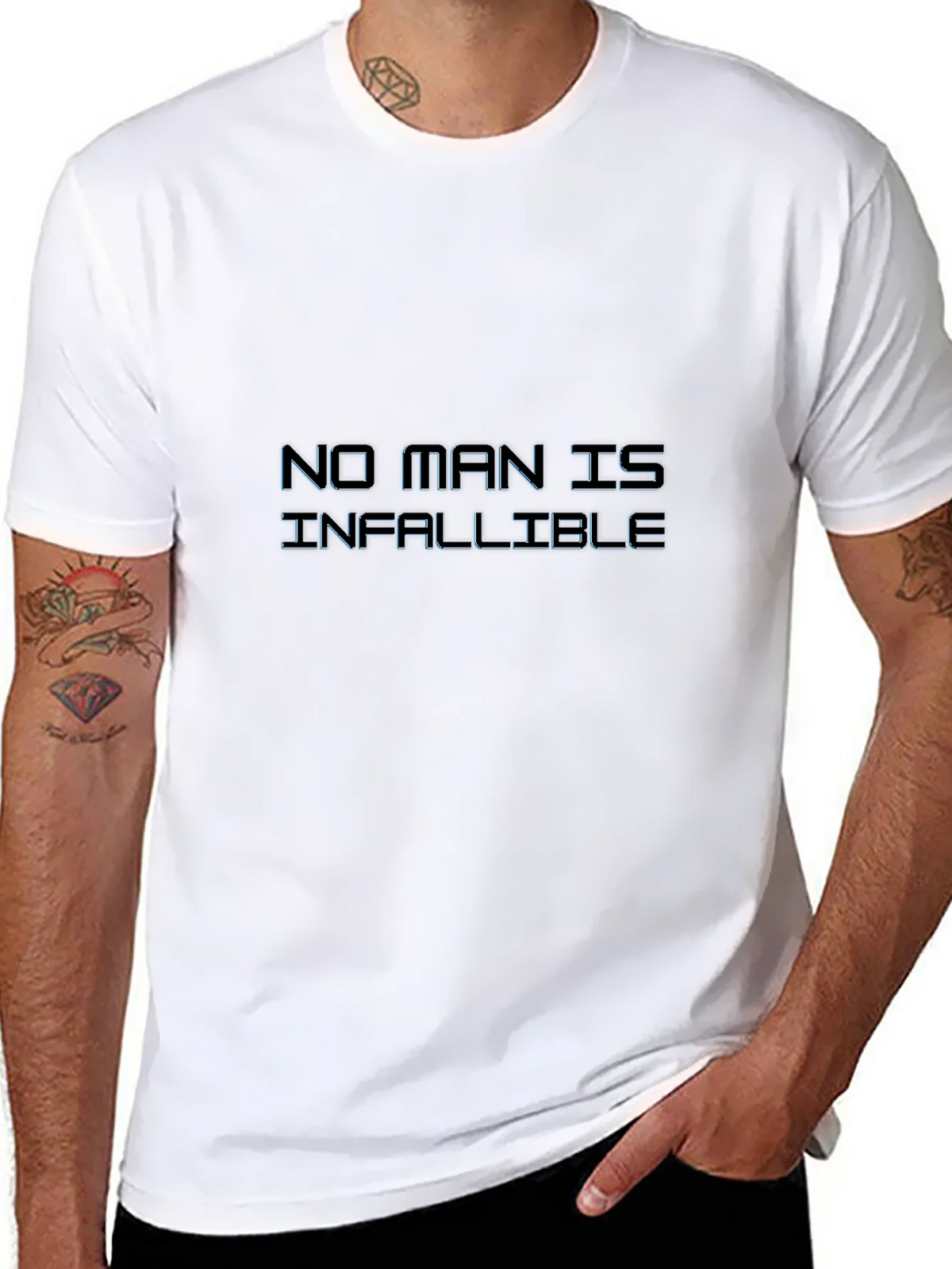 No Man is Infallible Black Graphic Tee