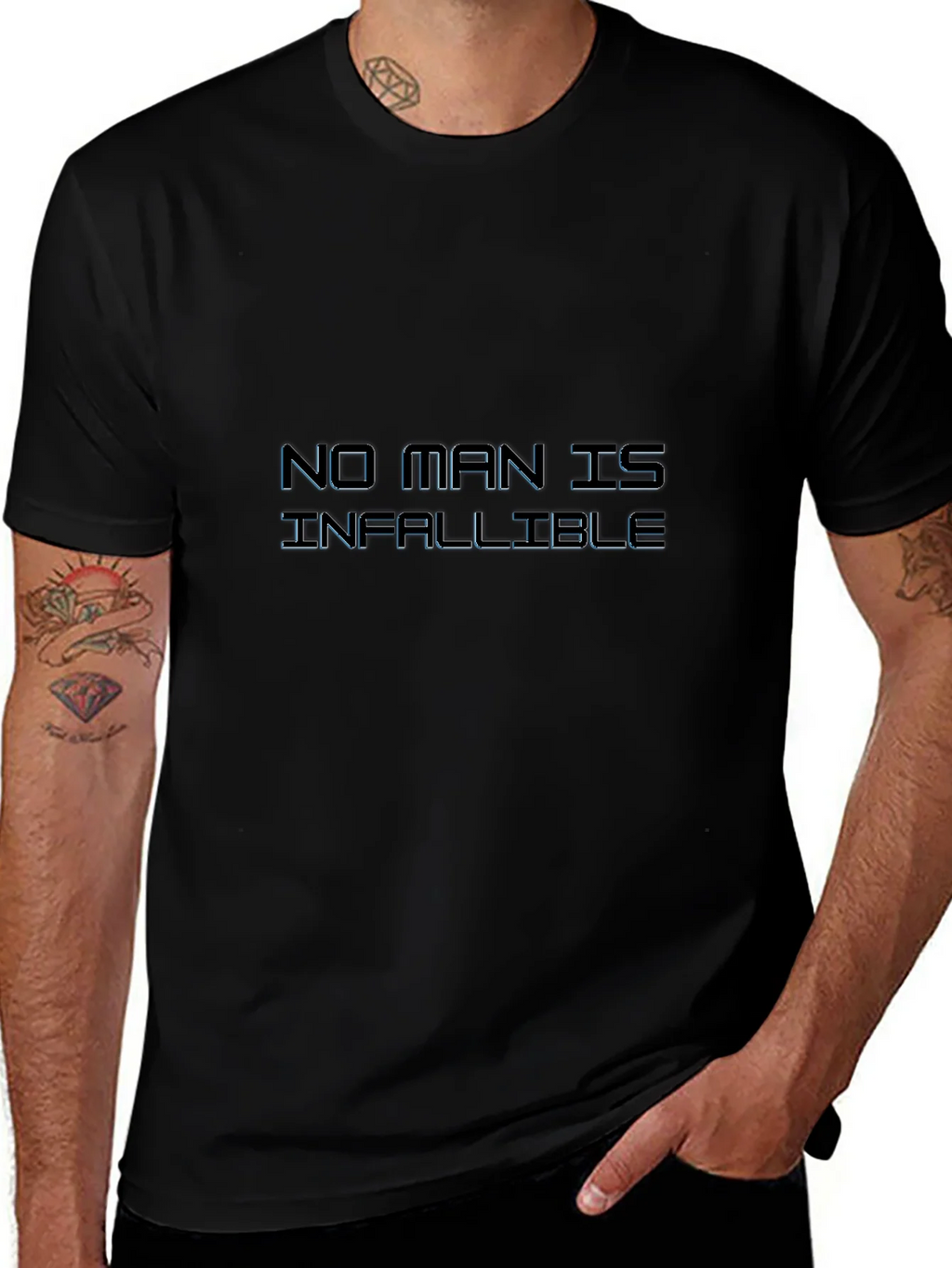 No Man is Infallible Black Graphic Tee