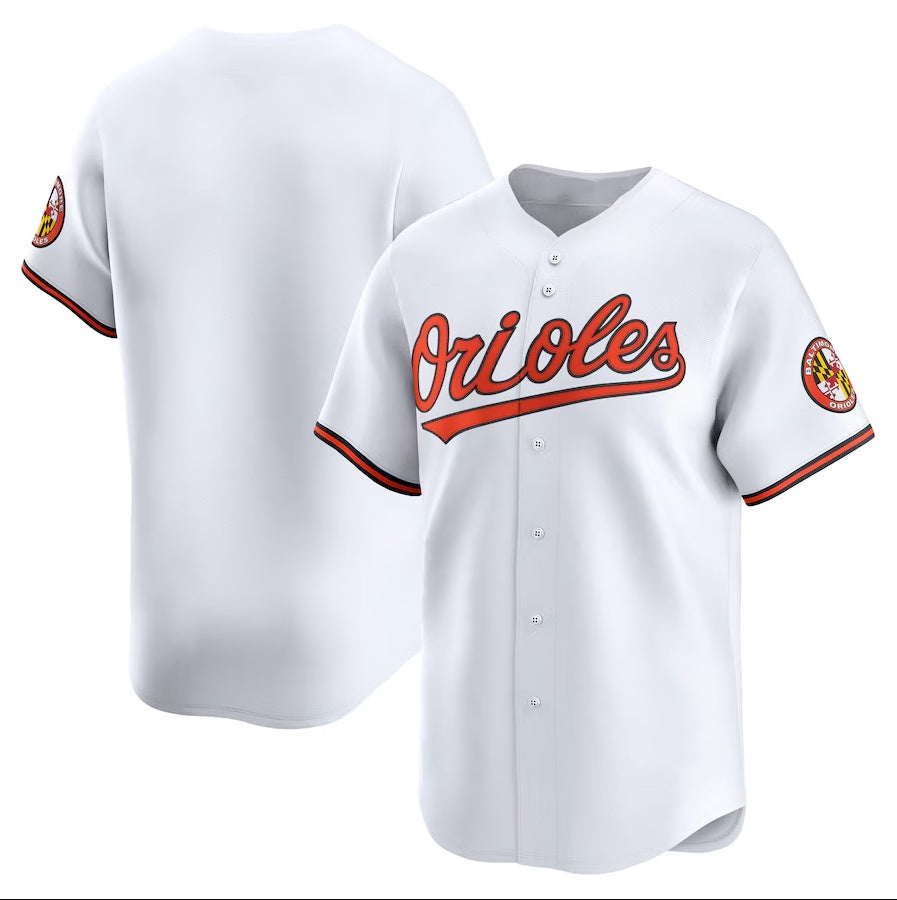 Baltimore Orioles Home Limited Jersey - White Stitched Baseball Jersey