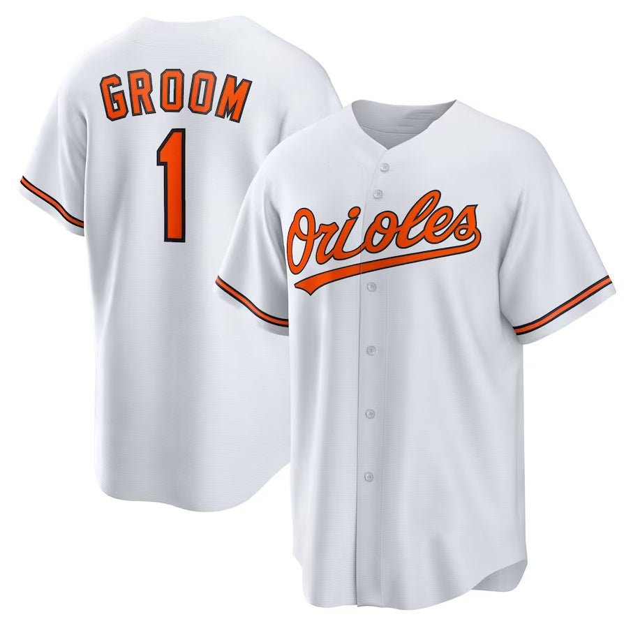 Baltimore Orioles #1 Groom Home Replica Jersey - White Stitched Baseball Jersey