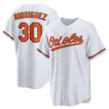 Baltimore Orioles #30 Grayson Rodriguez Home Replica Jersey - White Stitched Baseball Jersey