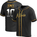 Atlanta Braves #10 Chipper Jones Black Golden Alternate Jersey Stitches Baseball Jerseys