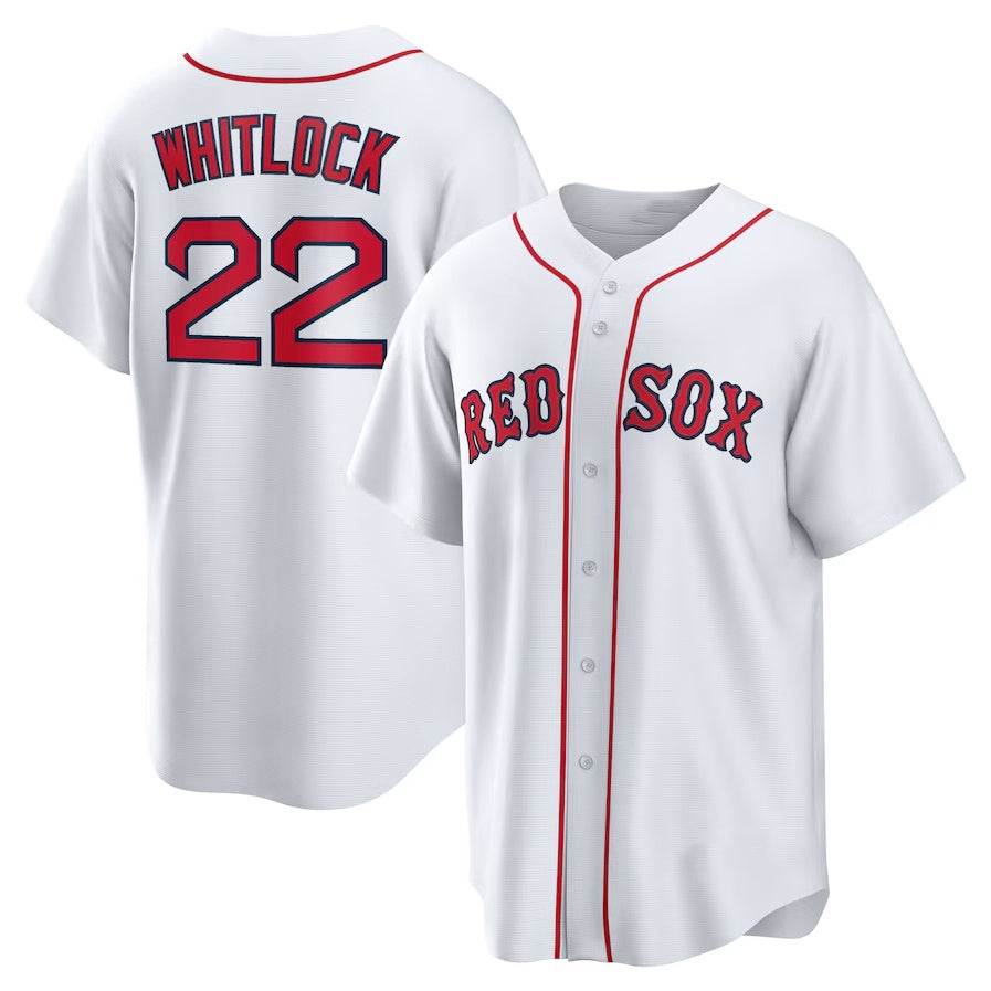 Boston Red Sox #22 Garrett Whitlock Home Replica Jersey - White Stitched Baseball Jersey