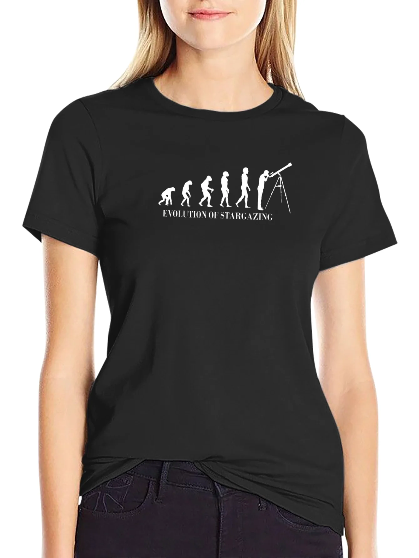 Evolution of Stargazing Graphic T-Shirt