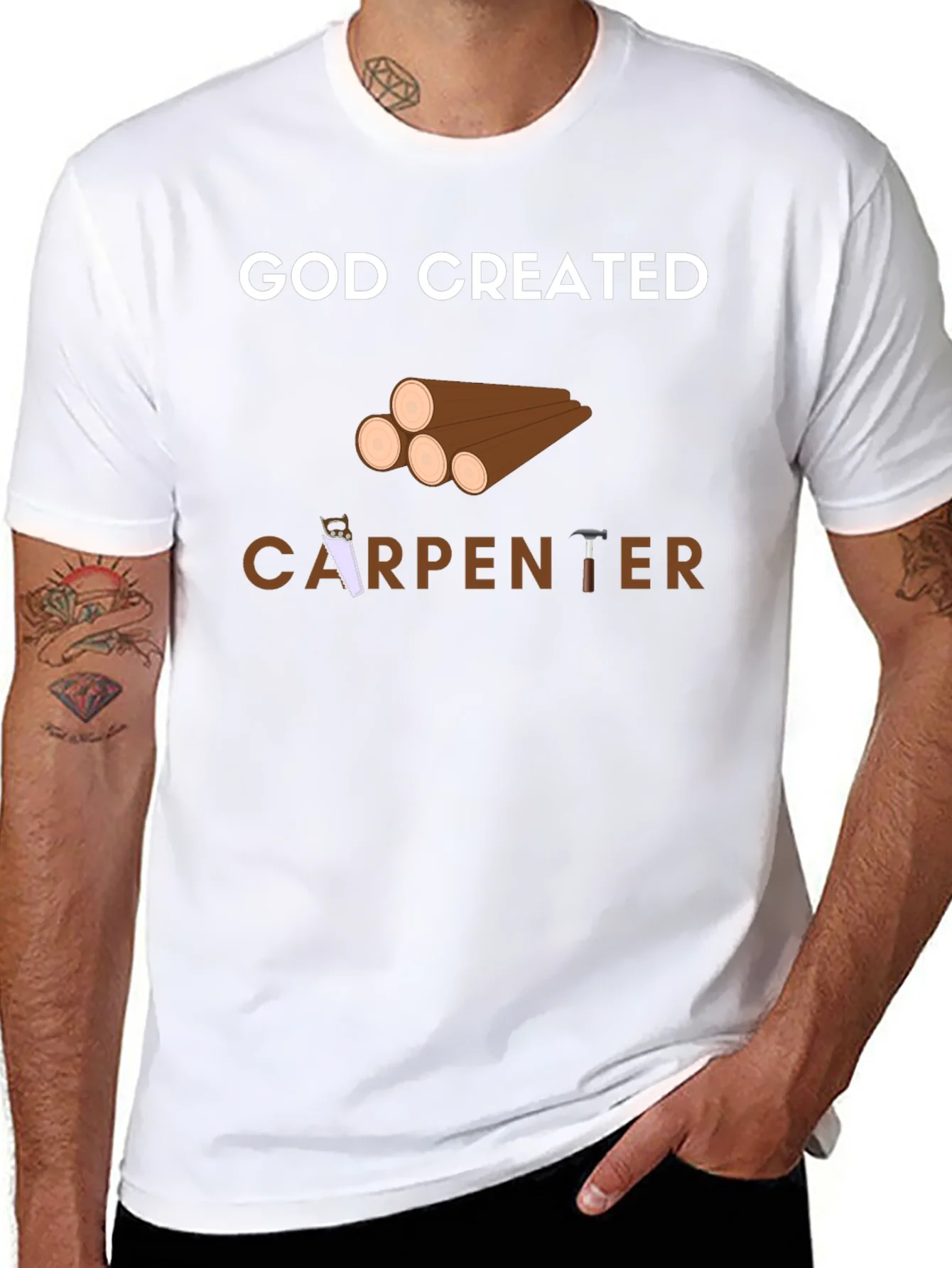 God Created Carpenter T-Shirt - Black
