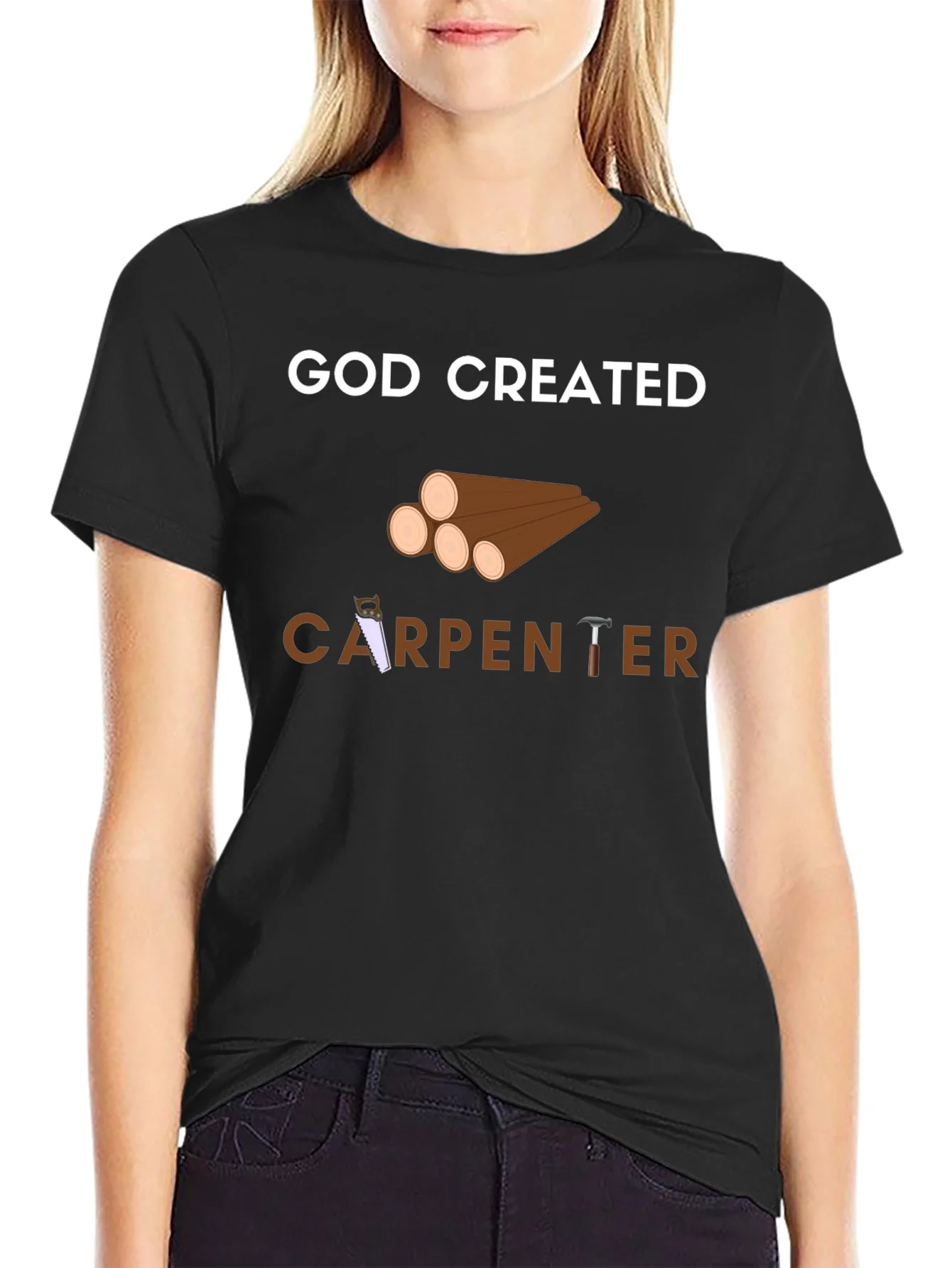 God Created Carpenter T-Shirt - Black