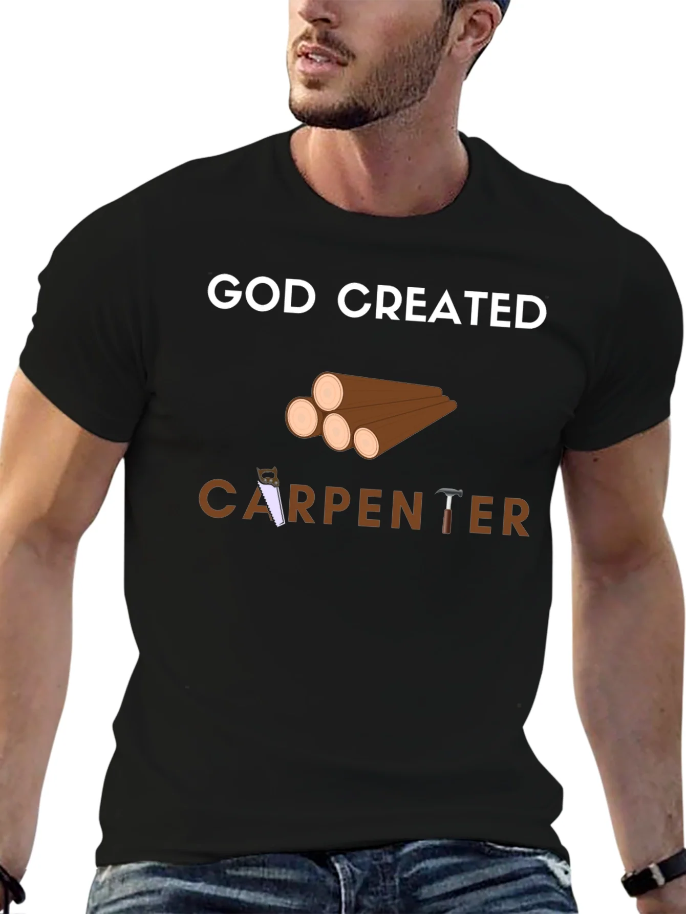 God Created Carpenter T-Shirt - Black
