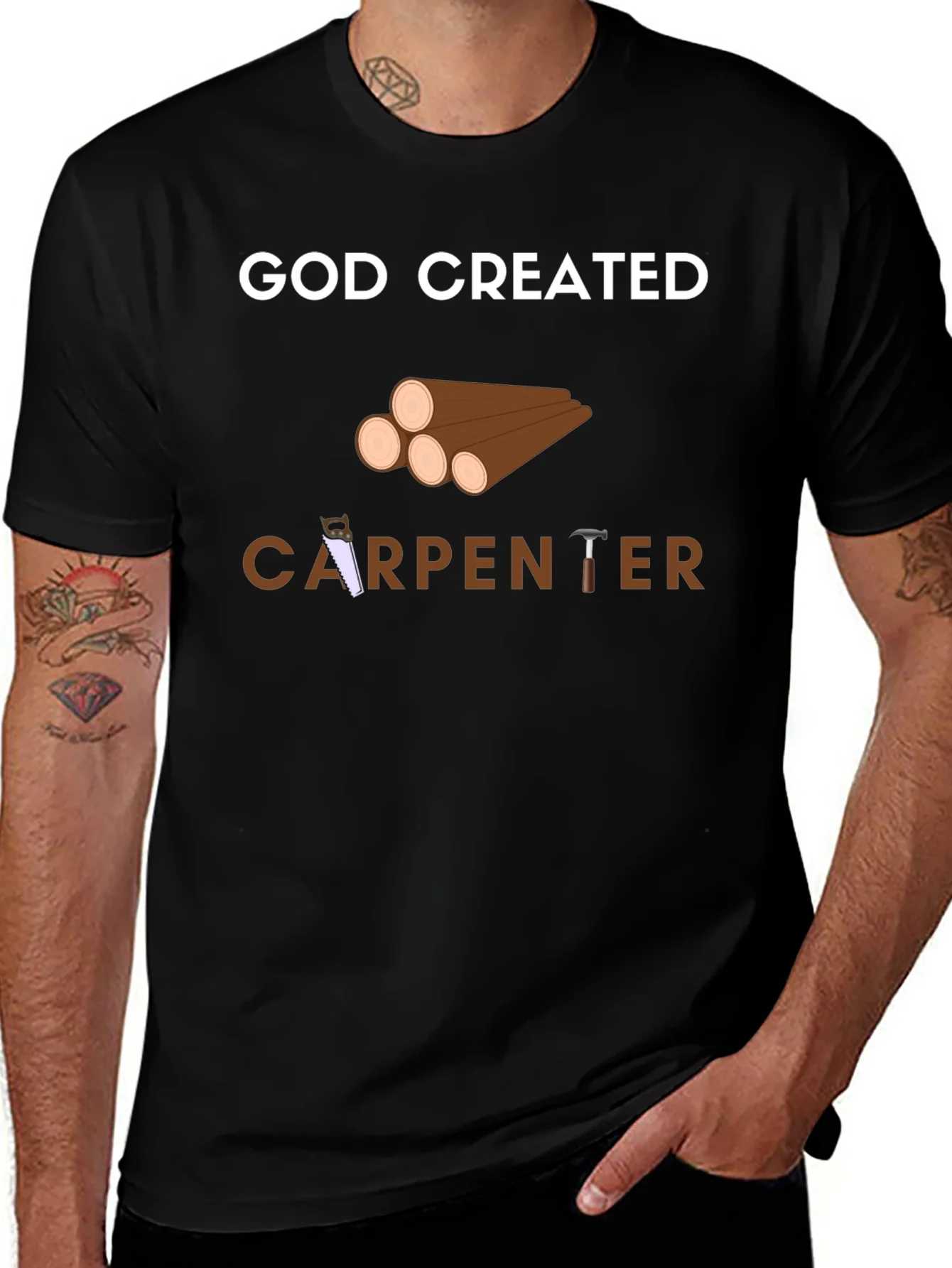 God Created Carpenter T-Shirt - Black