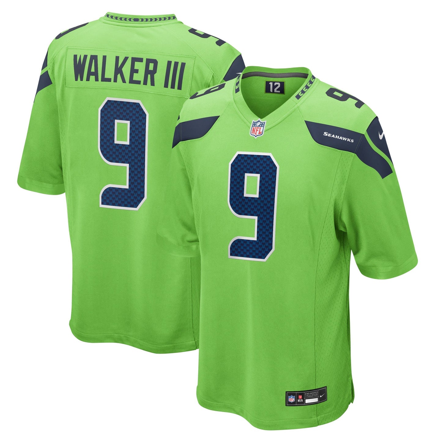 Seattle Seahawks Kenneth Walker III Neon Green Game Jersey