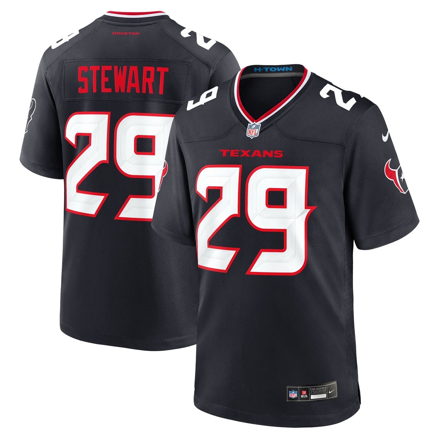 Houston Texans M.J. Stewart Navy Team Game Jersey