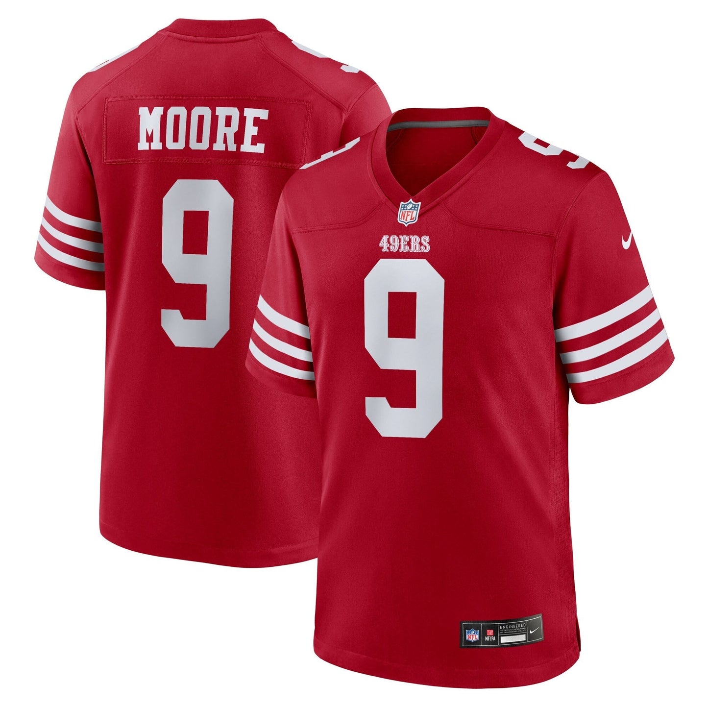 San Francisco 49ers Skyy Moore Scarlet Team Game Jersey