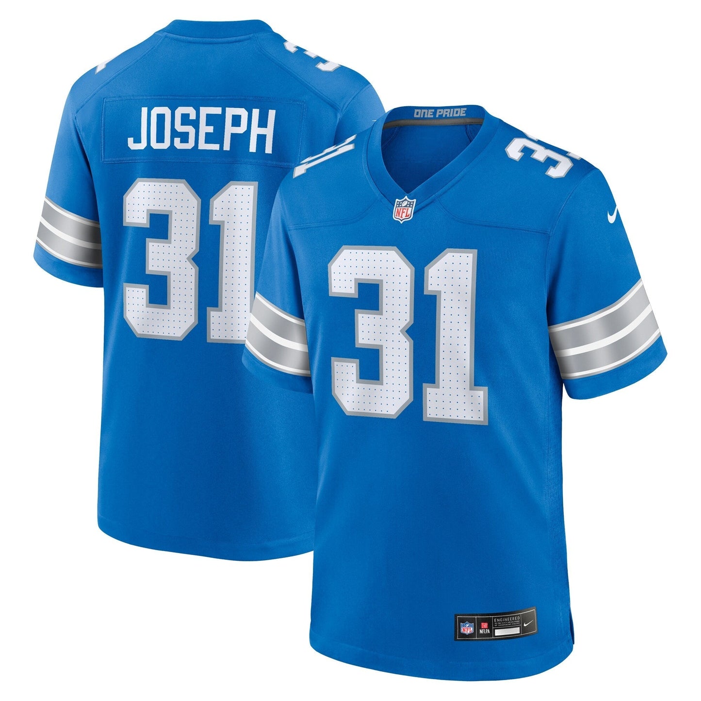 Detroit Lions Kerby Joseph Blue Team Game Jersey