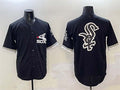 Chicago White Sox Black Team Big Logo Cool Base Stitched Baseball Jersey