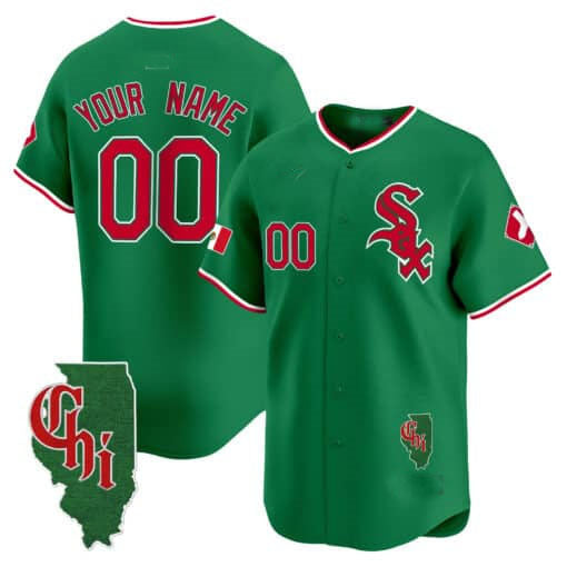 Custom Chicago White Sox Mexico Vapor Premier Limited C Illinois Patch C All Stitched Baseball Jersey