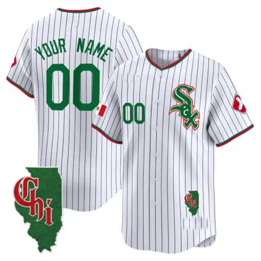 Custom Chicago White Sox Mexico Vapor Premier Limited C Illinois Patch C All Stitched Baseball Jersey