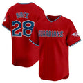 Cleveland Guardians #28 Tanner Bibee Red Alternate Limited Stitched Baseball Jersey