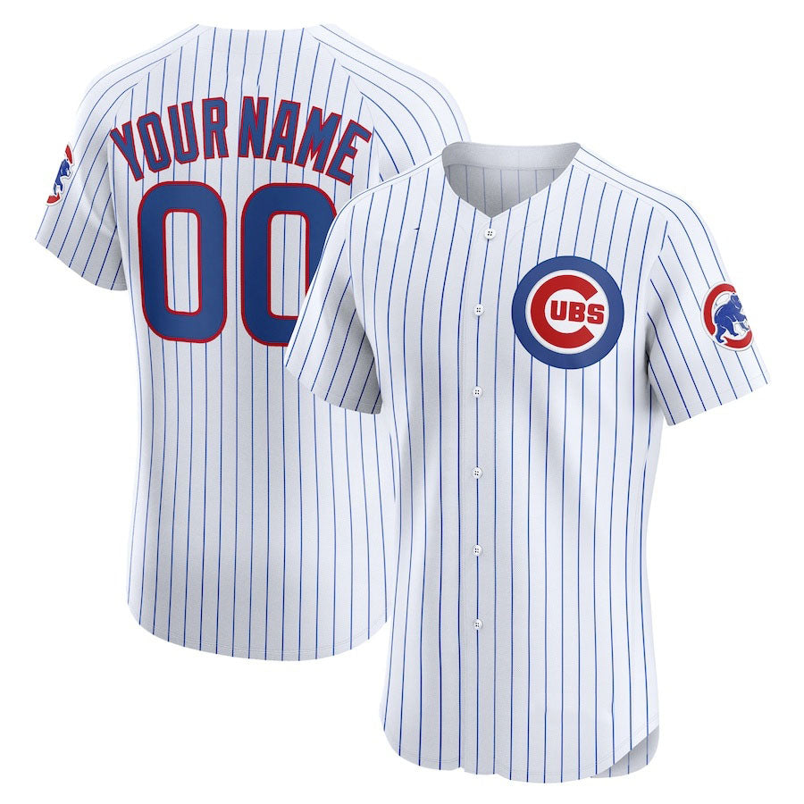 Custom Chicago Cubs Home Elite Jersey ¨C White Baseball Jerseys