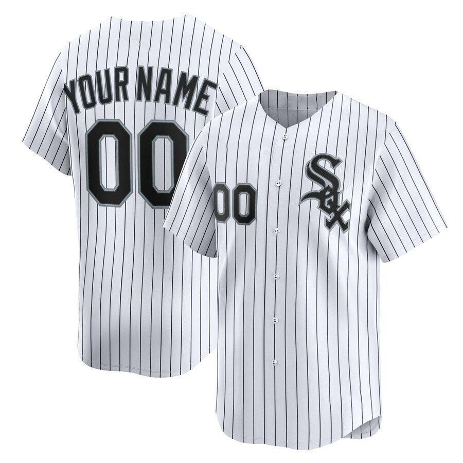 Custom Chicago White Sox Home Limited Jersey C White Stitched Baseball Jersey