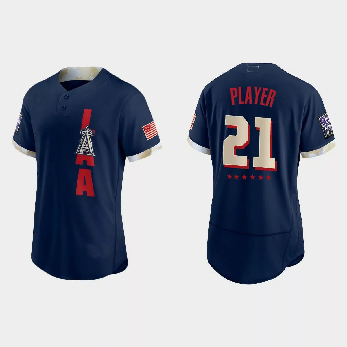 Custom Los Angeles Angels 2021 All-Star Game Authentic Jersey C Navy Stitched Baseball Jerseys
