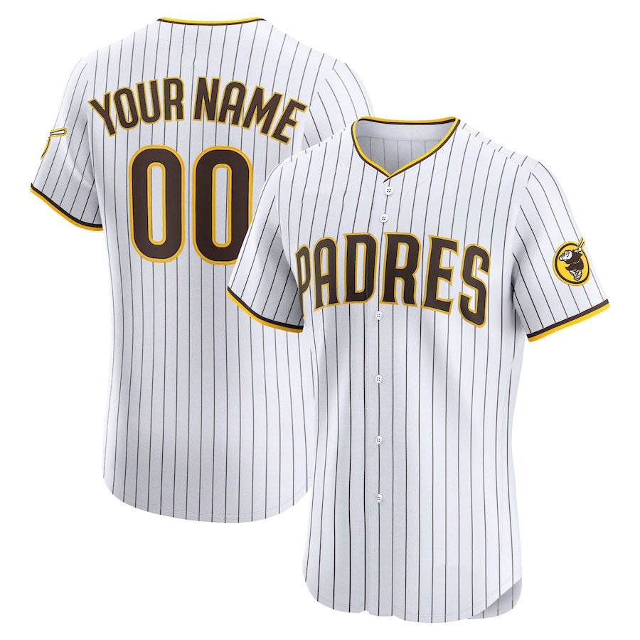 Custom San Diego Padres Home Elite Jersey C White Stitched Baseball Jersey