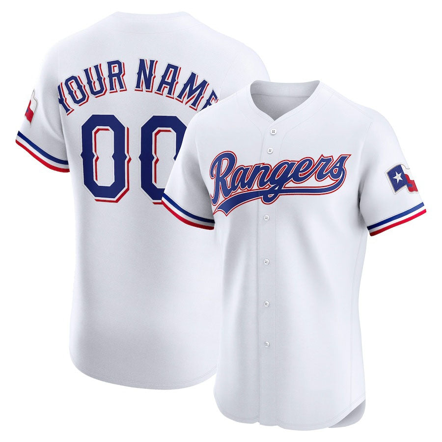 Custom Texas Rangers Home Elite Jersey C White Stitched Baseball Jersey