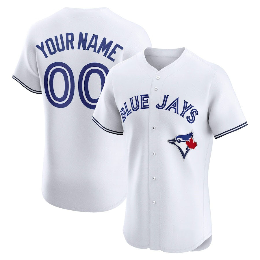 Custom Toronto Blue Jays Home Elite Jersey C White Stitched Baseball Jersey