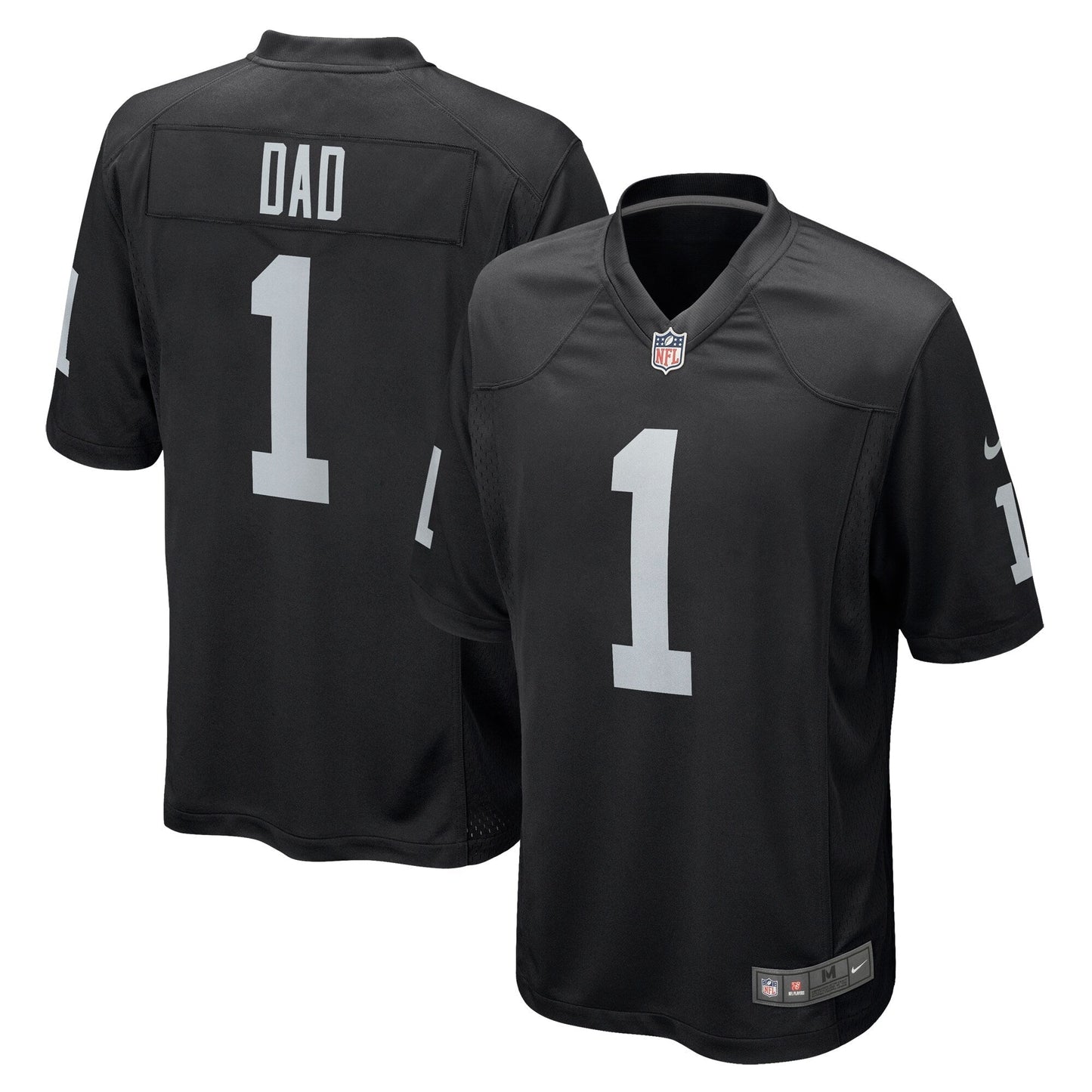 Las Vegas Raiders Number 1 Dad Black Game Jersey