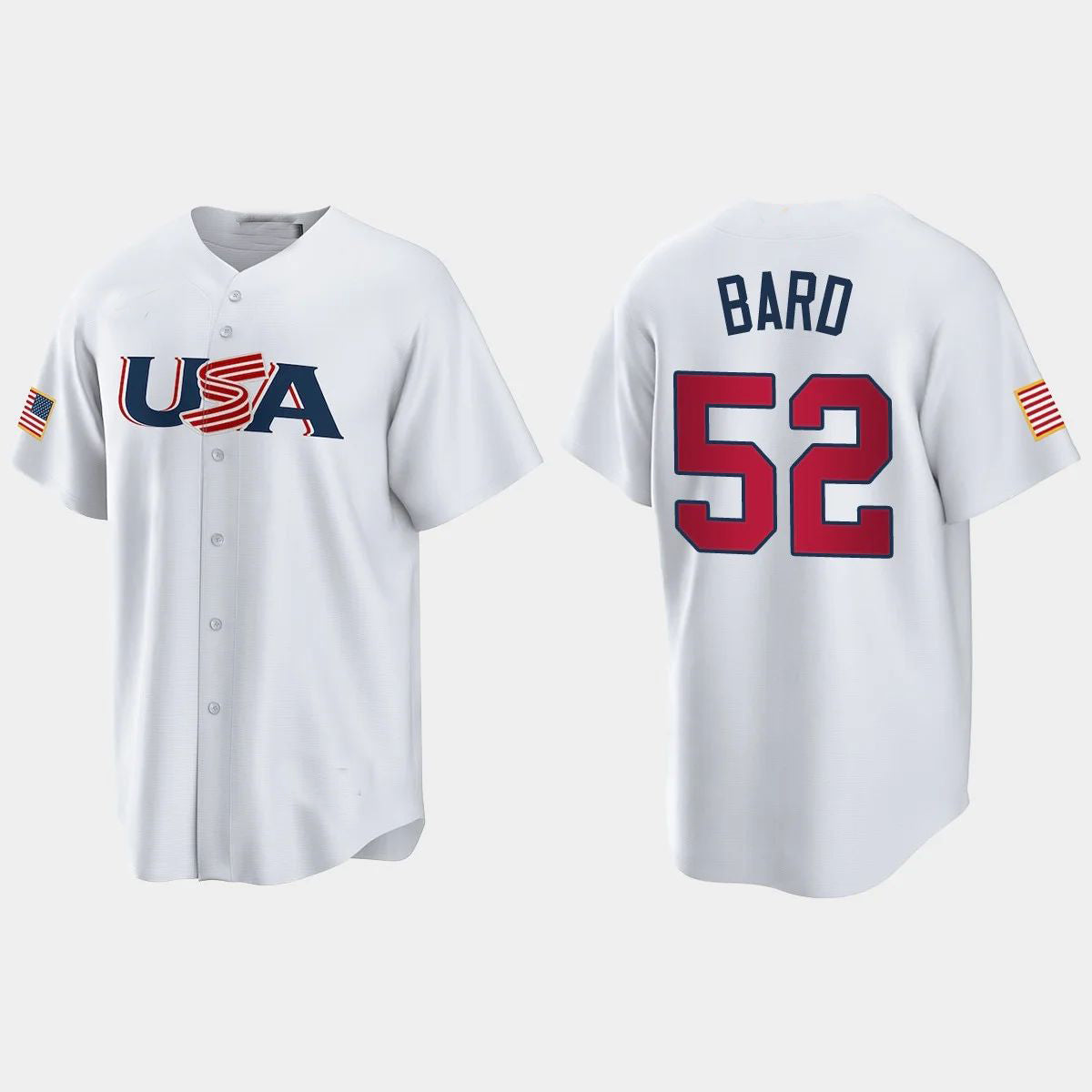 #52 DANIEL BARD COLORADO ROCKIES 2023 WORLD BASEBALL CLASSIC USA REPLICA JERSEY C WHITE Stitches Baseball Jerseys