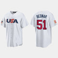 #51 DAVID BEDNAR PITTSBURGH PIRATES 2023 WORLD BASEBALL CLASSIC USA REPLICA JERSEY C WHITE Stitches Baseball Jerseys