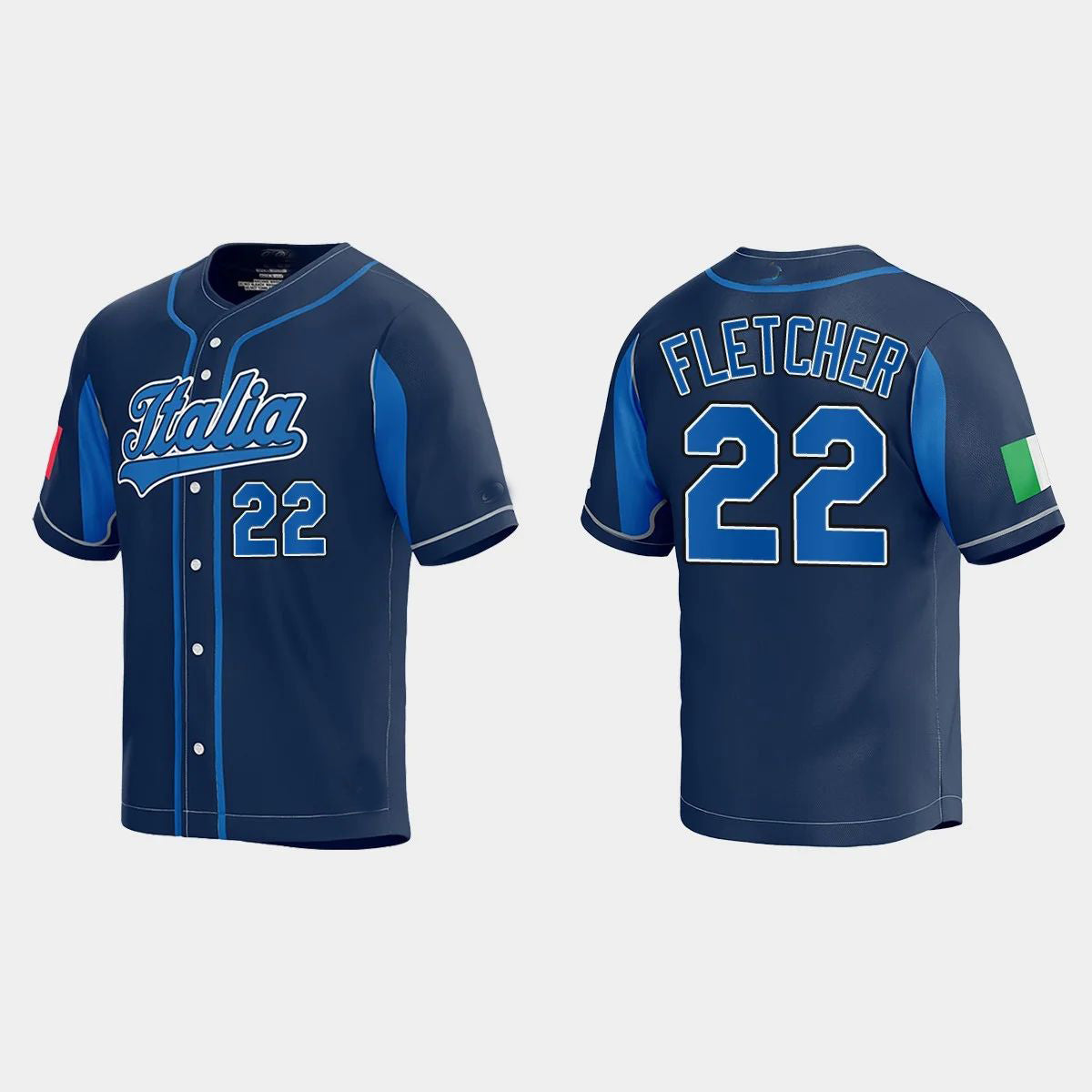 #22 DAVID FLETCHER WORLD BASEBALL CLASSIC 2023 WORLD BASEBALL CLASSIC JERSEY C NAVY Stitches Baseball Jerseys