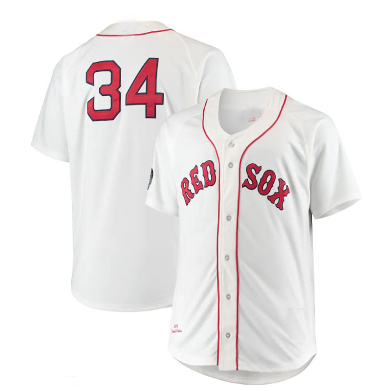 Boston Red Sox Road #34 David Ortiz  Big & Tall Home Authentic Player Jersey - White  Baseball Jerseys