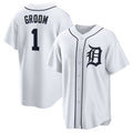 Detroit Tigers #1 Groom Home Replica Jersey - White Stitched Baseball Jersey