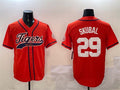 Detroit Tigers #29 Tarik Skubal Orange With Patch Cool Base Stitched Baseball Jersey