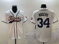 Detroit Tigers #34 Jake Rogers White With Patch Cool Base Stitched Baseball Jersey