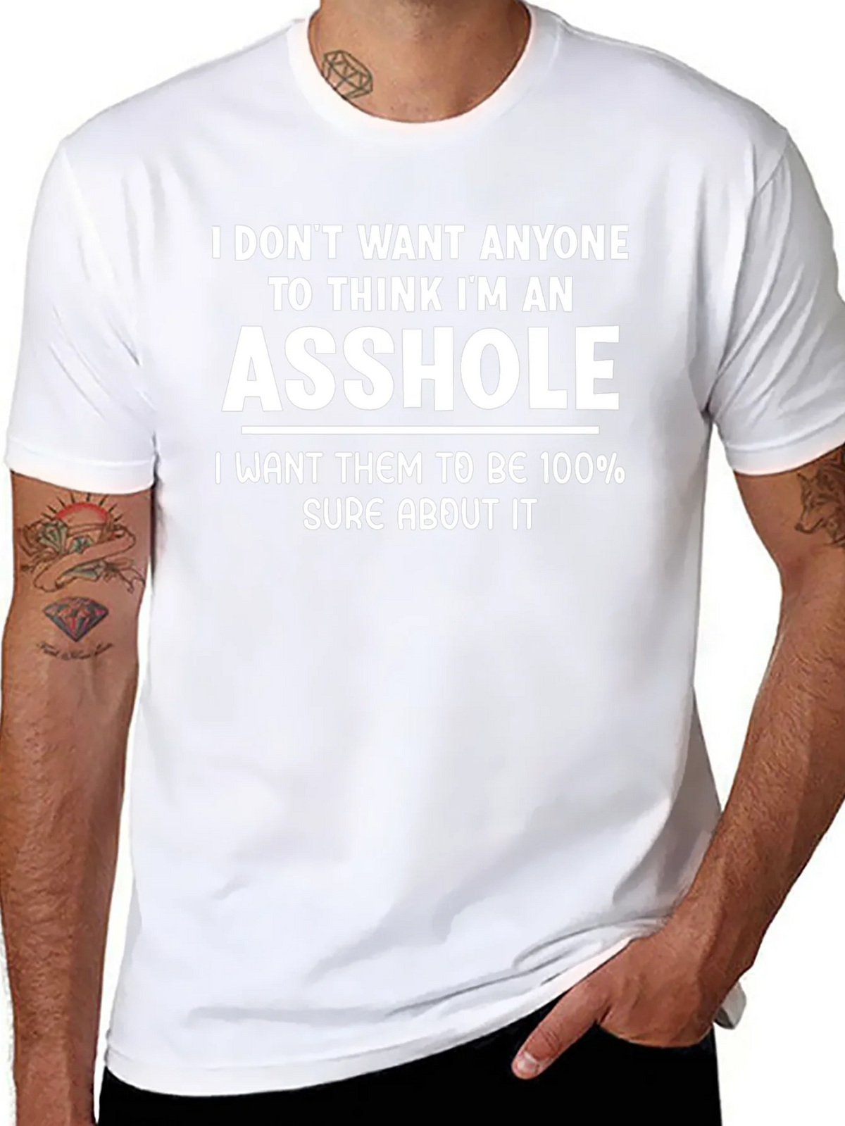 Funny ASS HOLE Statement Black T-Shirt
