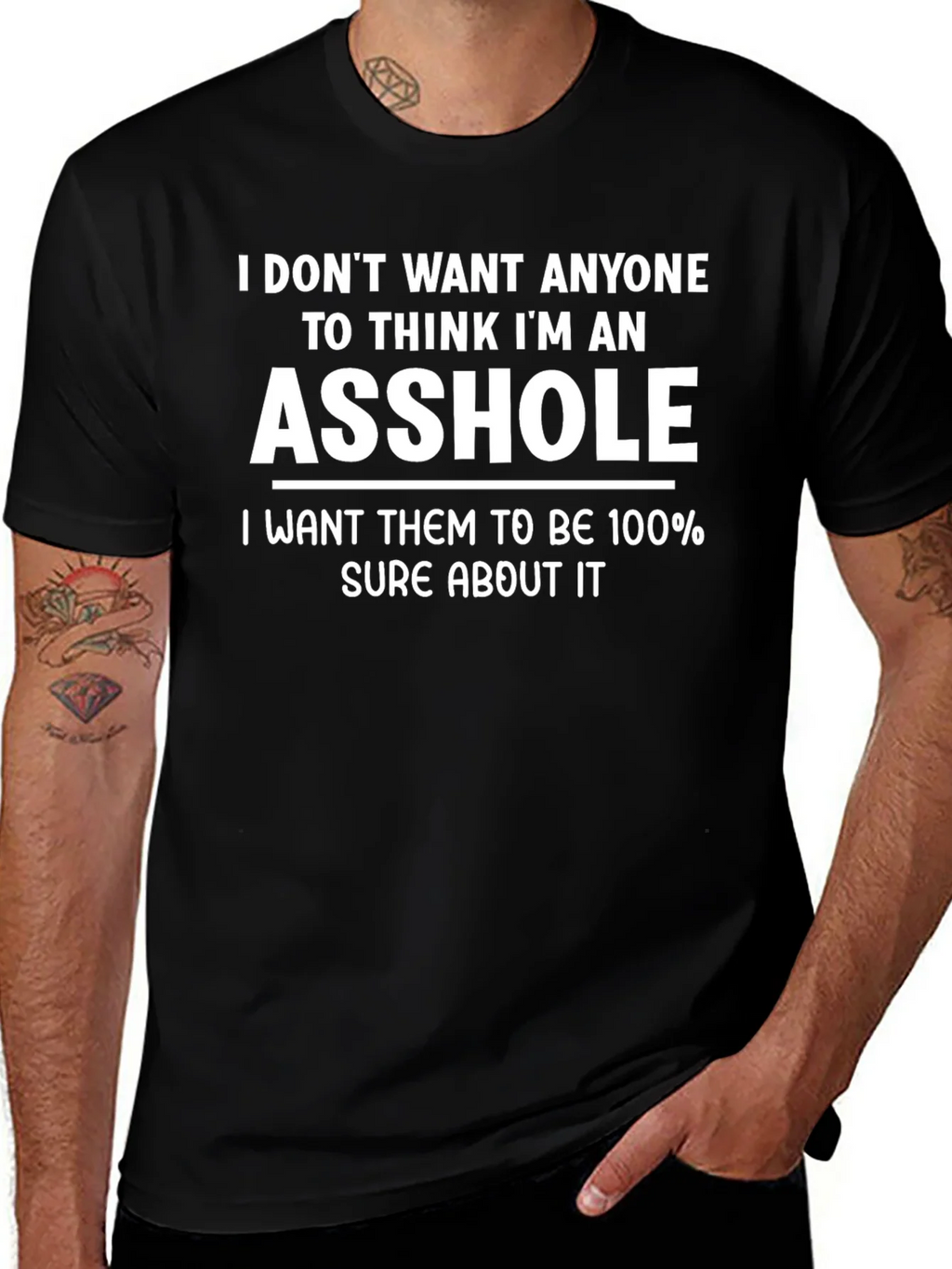 Funny ASS HOLE Statement Black T-Shirt