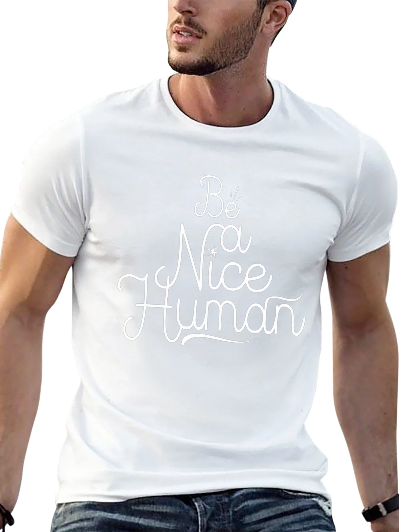 Be Nice Human Black Graphic Tee
