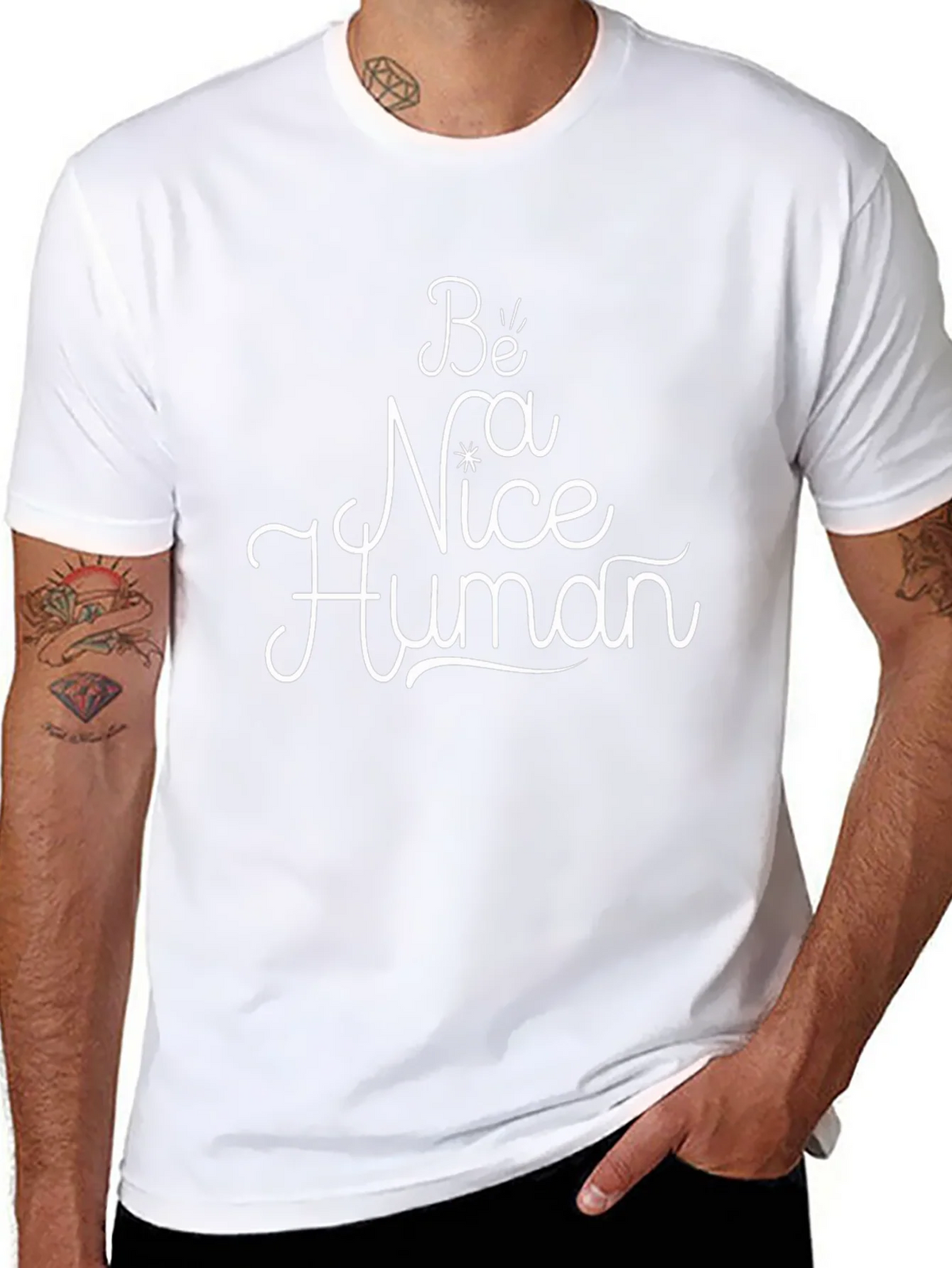 Be Nice Human Black Graphic Tee