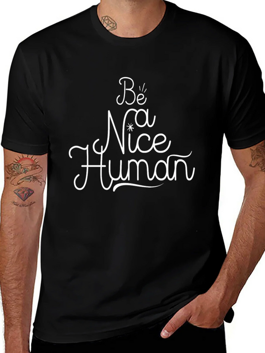 Be Nice Human Black Graphic Tee