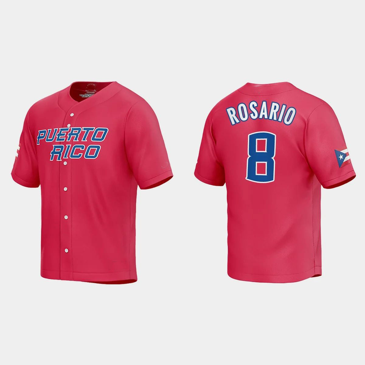 #8 EDDIE ROSARIO WORLD BASEBALL CLASSIC 2023 WORLD BASEBALL CLASSIC JERSEY C RED Stitches Baseball Jerseys