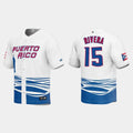 #15 EMMANUEL RIVERA PUERTO RICO BASEBALL 2023 WORLD BASEBALL CLASSIC JERSEY C WHITE Stitches Baseball Jerseys