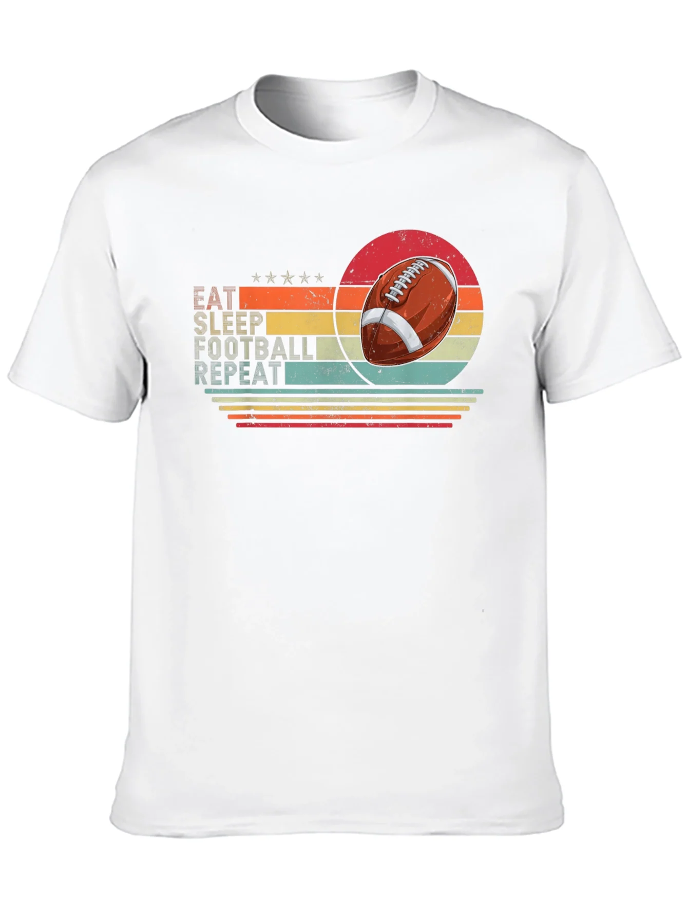 Eat Sleep Football Repeat Black T-Shirt