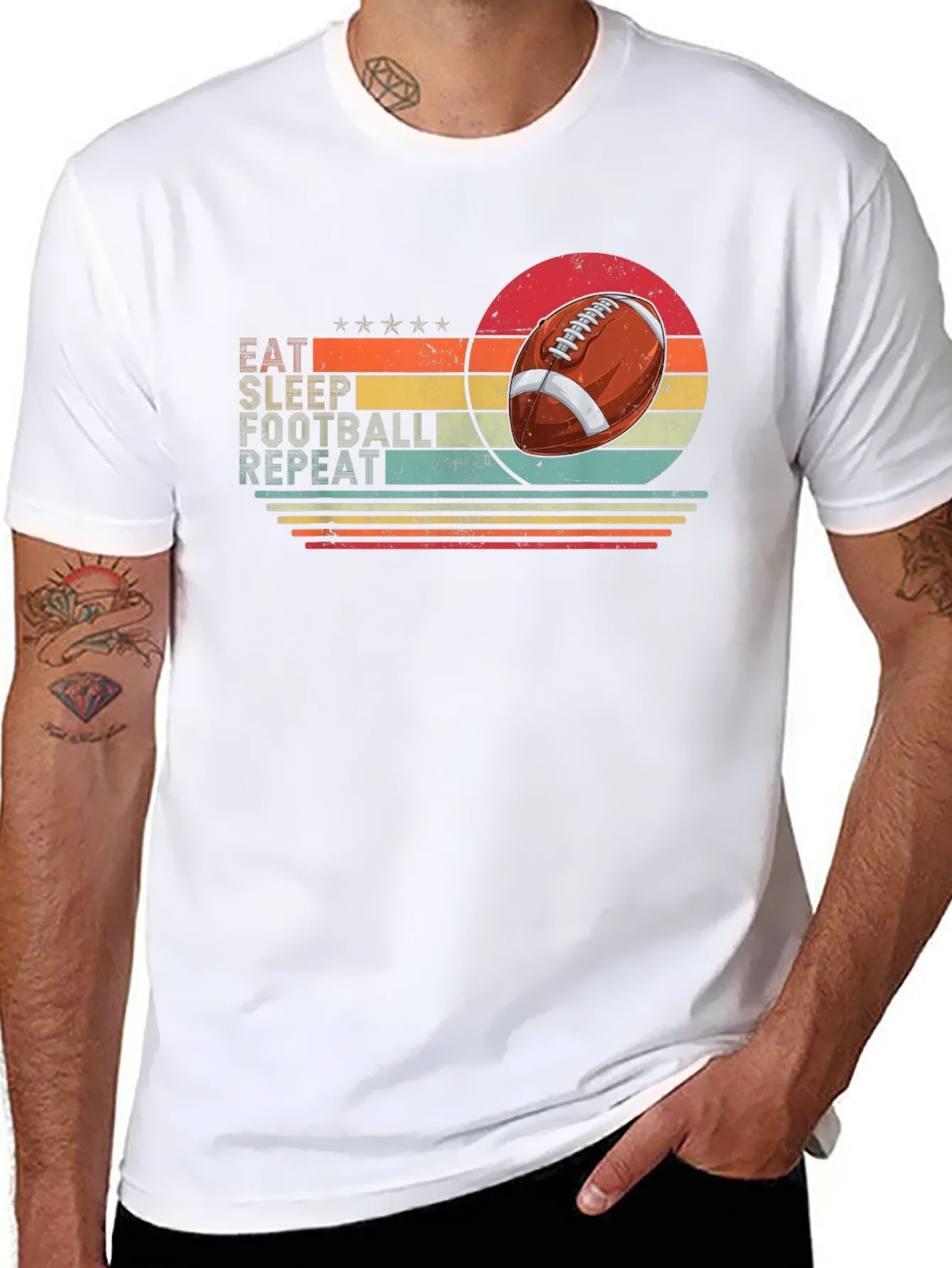 Eat Sleep Football Repeat Black T-Shirt