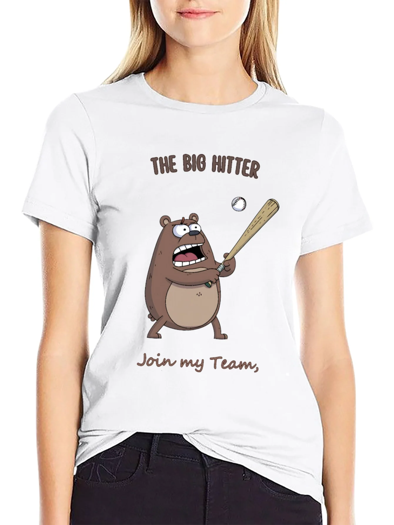 The Big Hitter Bear T-Shirt - Funny Baseball Tee