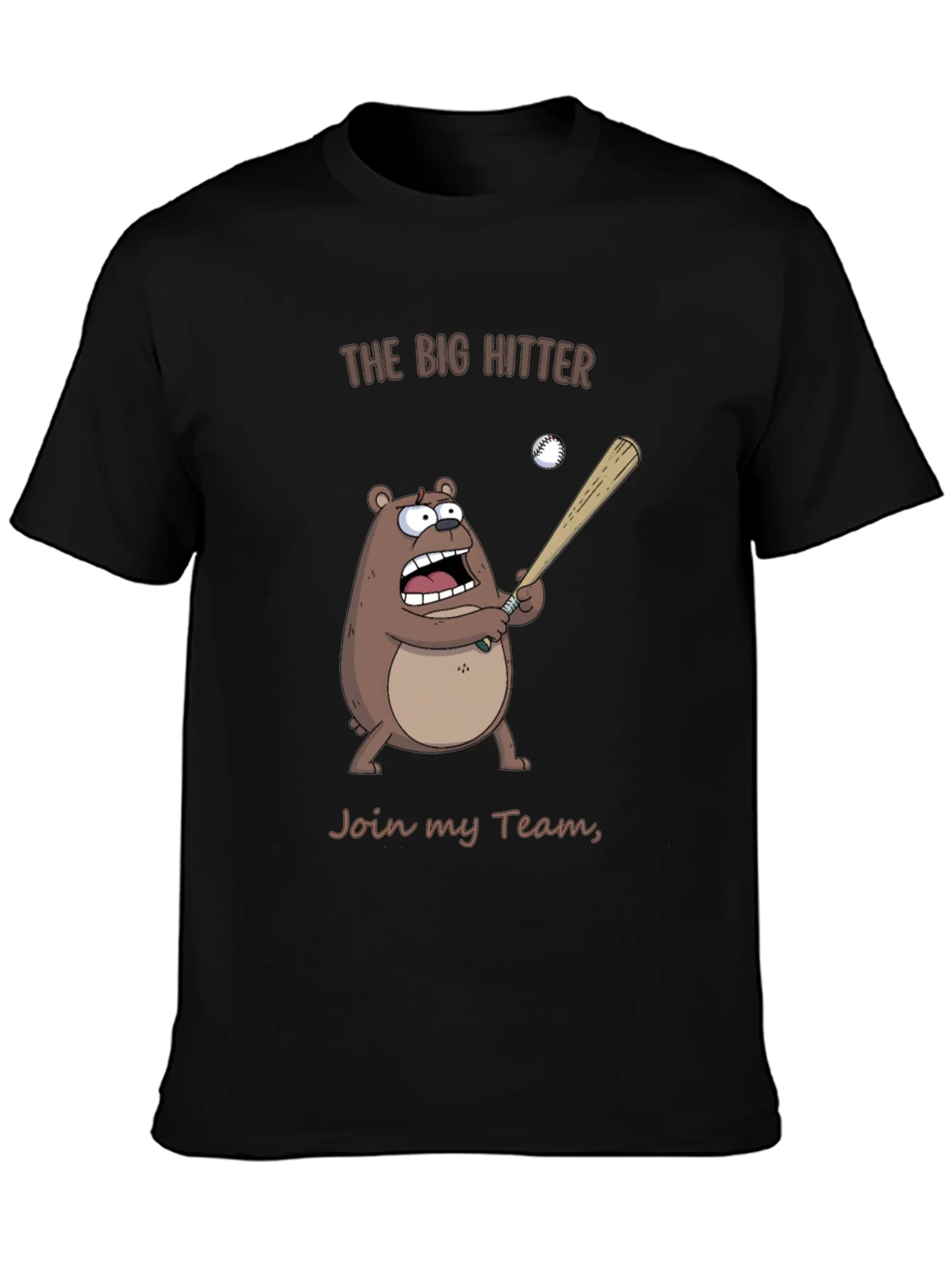 The Big Hitter Bear T-Shirt - Funny Baseball Tee